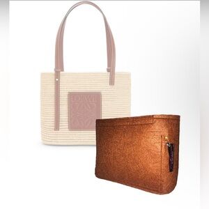 Custom ORGANIZER (ONLY) for Loewe Square Basket small woven raffia tote